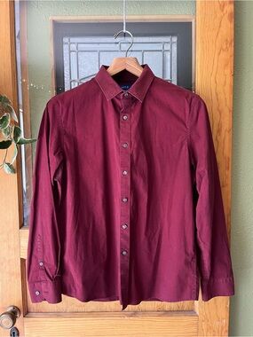 Apt. 9 Men's Maroon Button-Up Dress Shirt